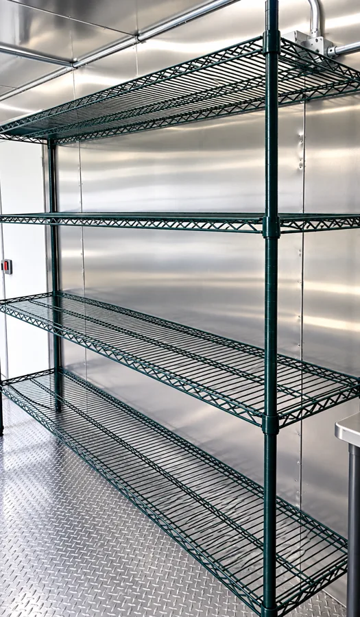 commercial dish trailer interior