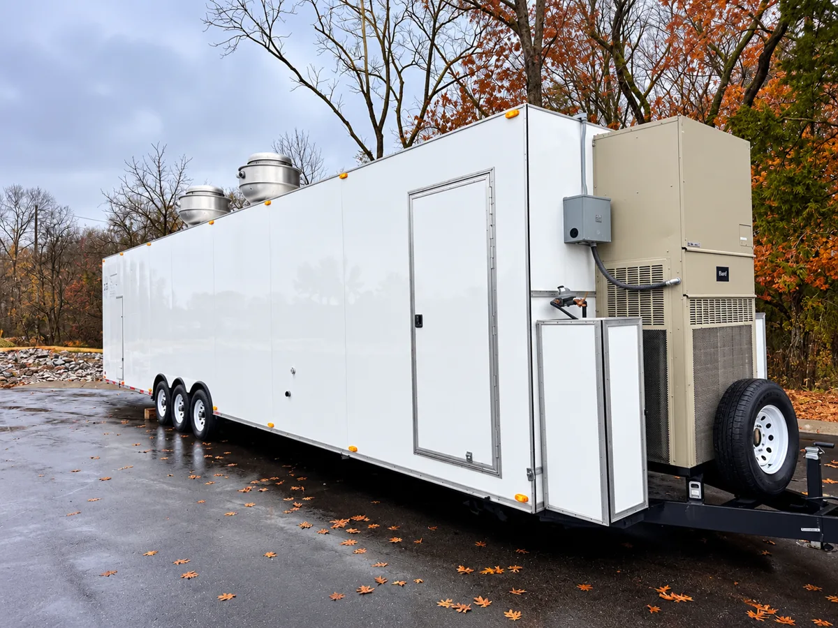 mobile commercial kitchen trailer exterior hvac
